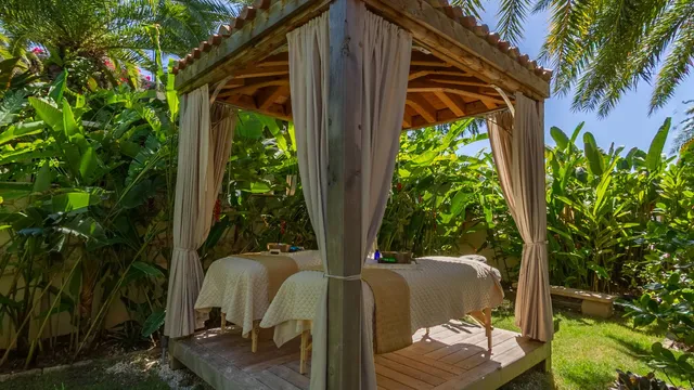 A treatment cabana at the Aidan Spa