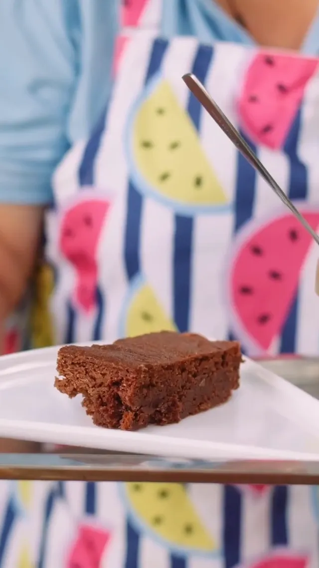 Homemade brownie served in the valley