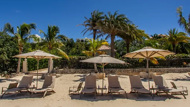 The hotel’s beach on Long Bay